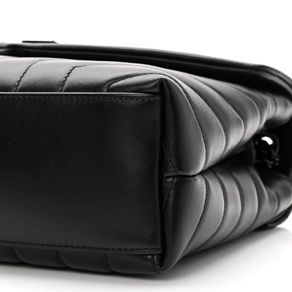 Saint Laurent Calfskin Y Quilted Monogram Monochrome Small Loulou Chain Satchel Black 10 of 10