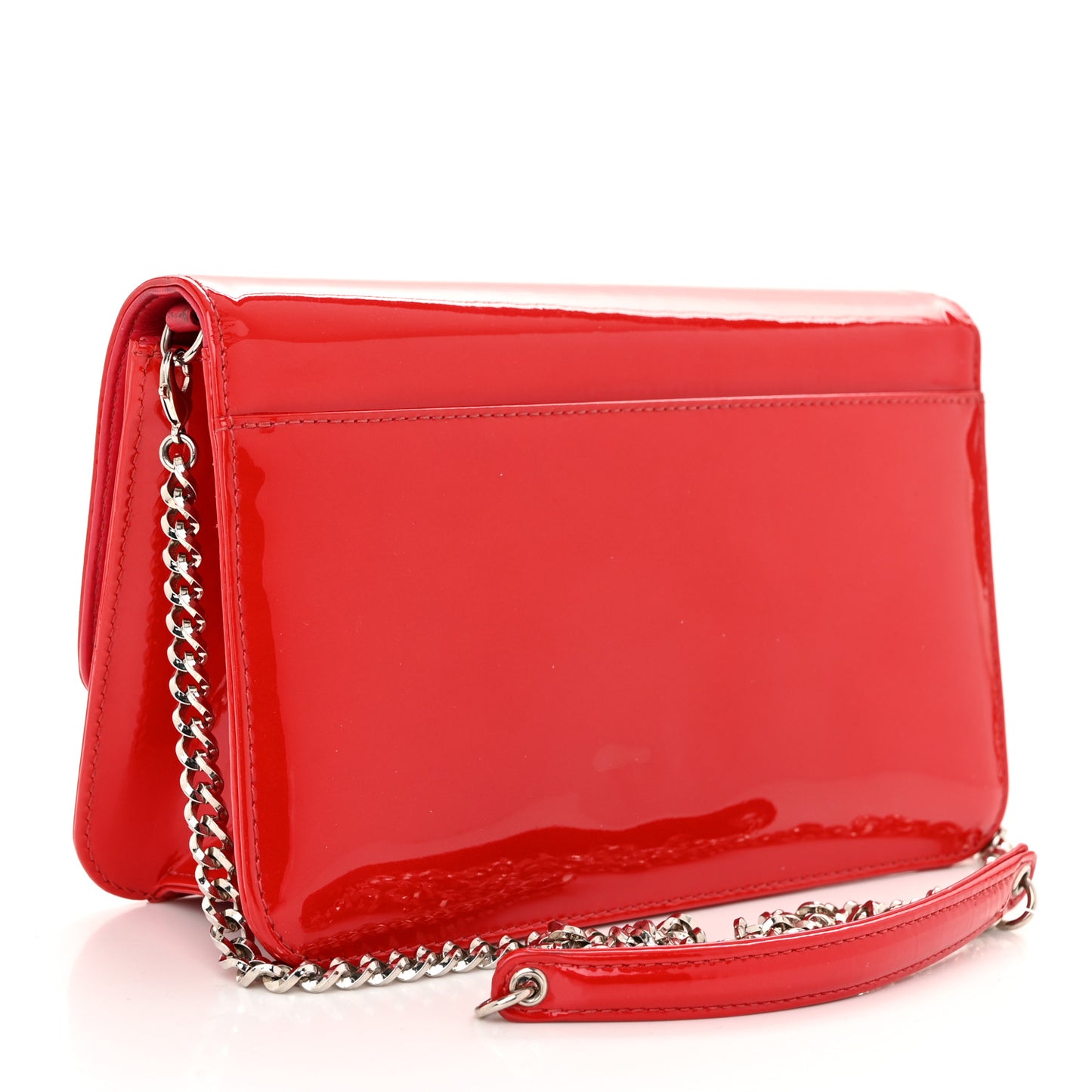 Patent Tribale Chain Wallet Red
