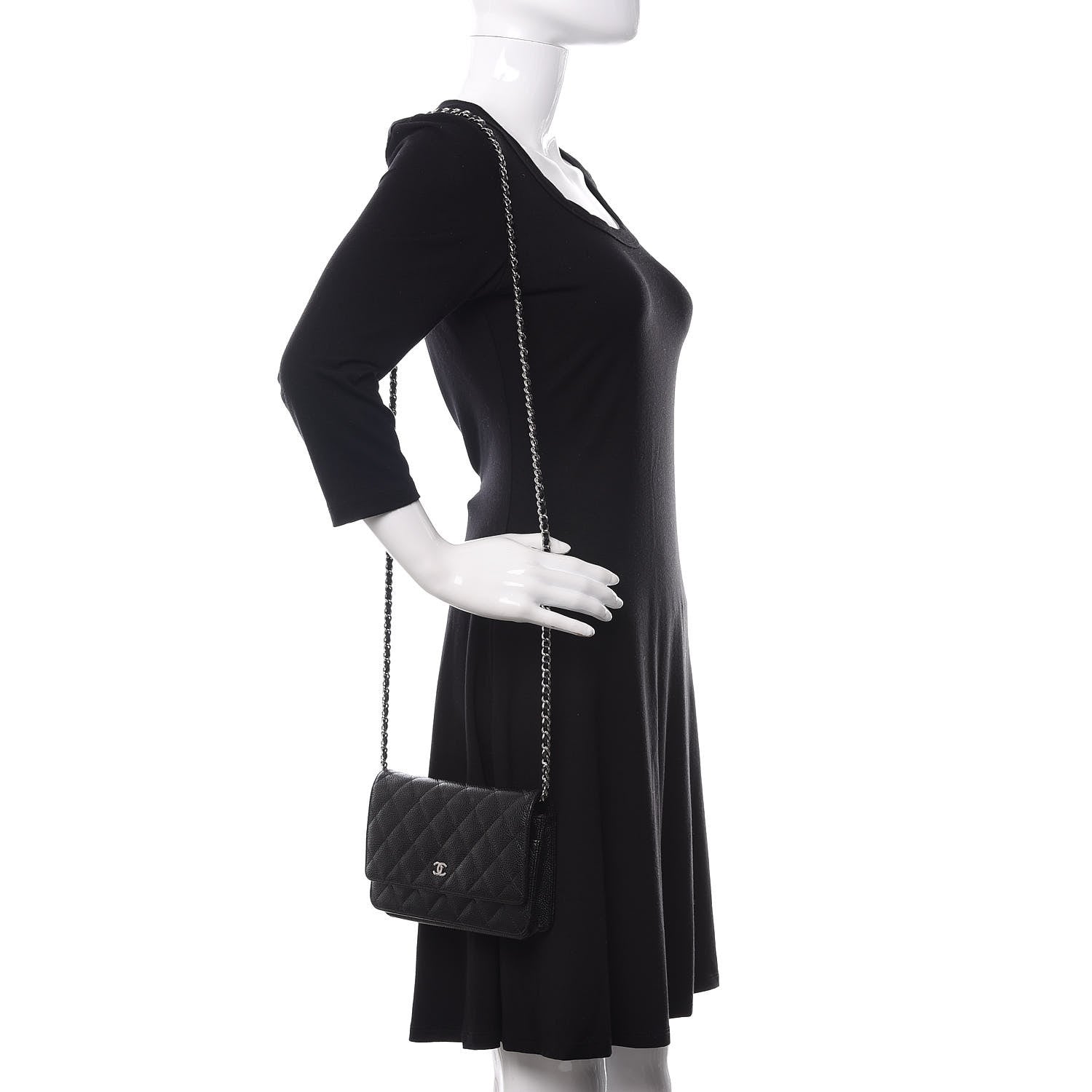 Chanel Caviar Quilted Wallet On Chain WOC Black 2 of 11
