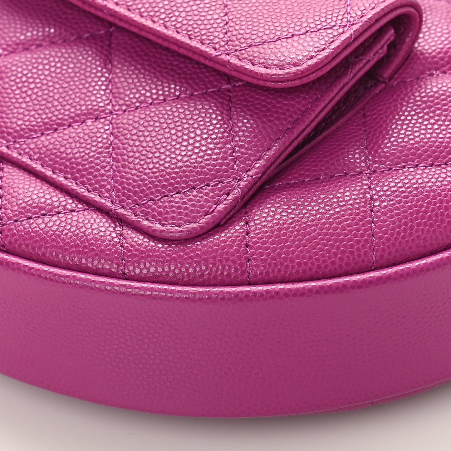 Caviar Quilted Polly Pocket Pouch Hobo Pink