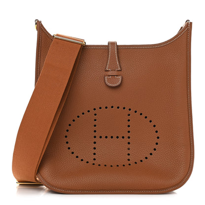 Hermes Taurillon Clemence Evelyne III PM Gold 1 of 11