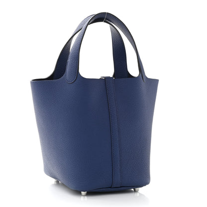 Hermes Taurillon Clemence Picotin Lock 18 PM Bleu Saphir 3 of 10