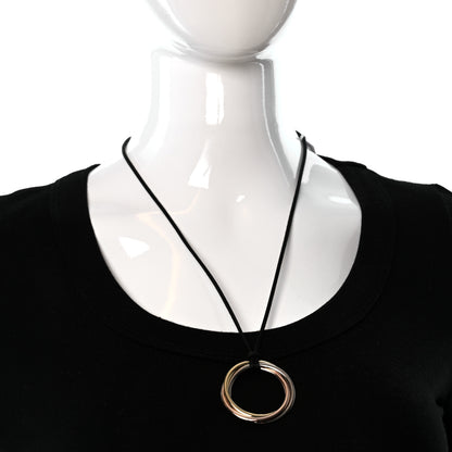 Cartier 18K Pink Yellow White Gold Large Trinity Cord Necklace 3 of 6