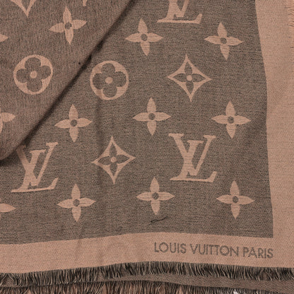Louis Vuitton Cashmere Silk Monogram Giant Shawl Beige 2 of 3