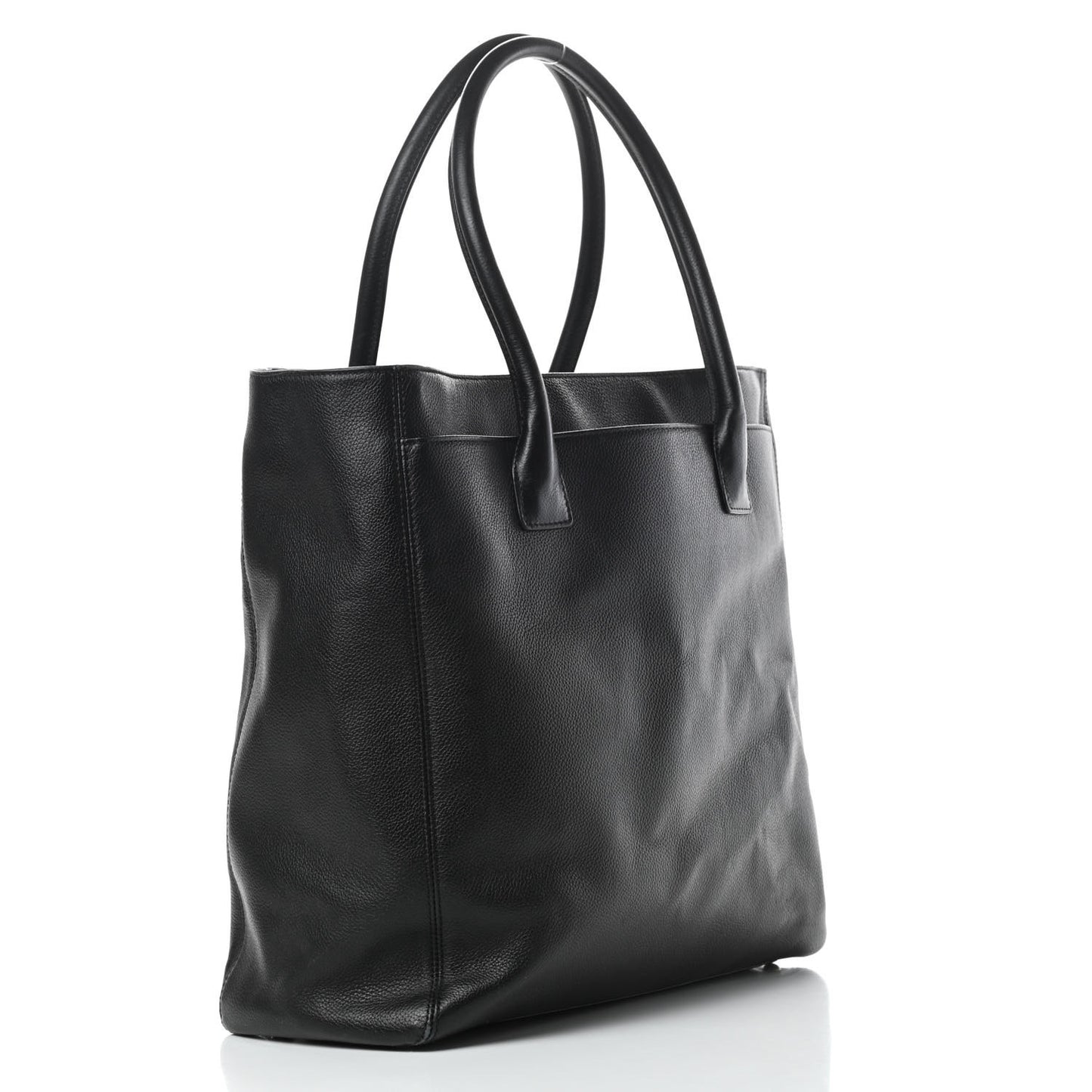 Calfskin Tall Cerf Tote Black