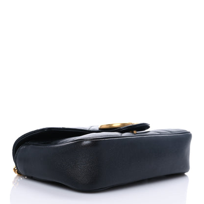 Gucci Calfskin Matelasse Super Mini GG Marmont Shoulder Bag Black 4 of 7