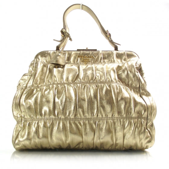 Nappa Gaufre Frame Tote Platino