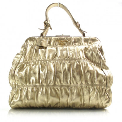 Prada Nappa Gaufre Frame Tote Platino 1 of 10