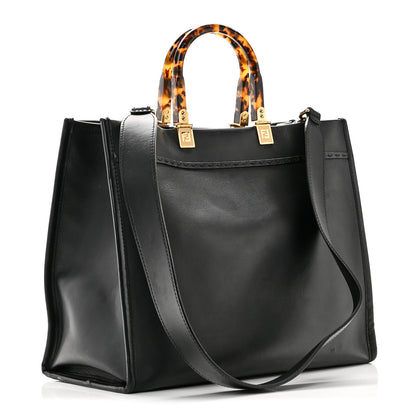 Fendi Vitello King Plexiglass Medium Fendi Sunshine Shopper Tote Black 3 of 9