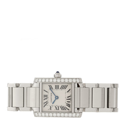 Cartier Stainless Steel Diamond Bezel 20mm Tank Francaise Quartz Watch 2 of 4