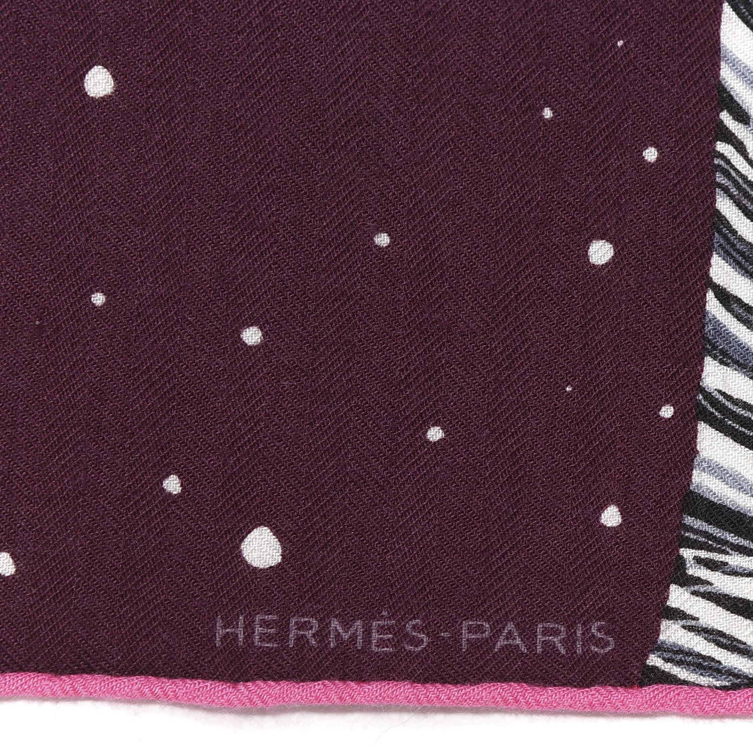 Hermes Cashmere Silk Wool Awooooo Scarf 100 Prune Gris Bleu Glacier 3 of 4