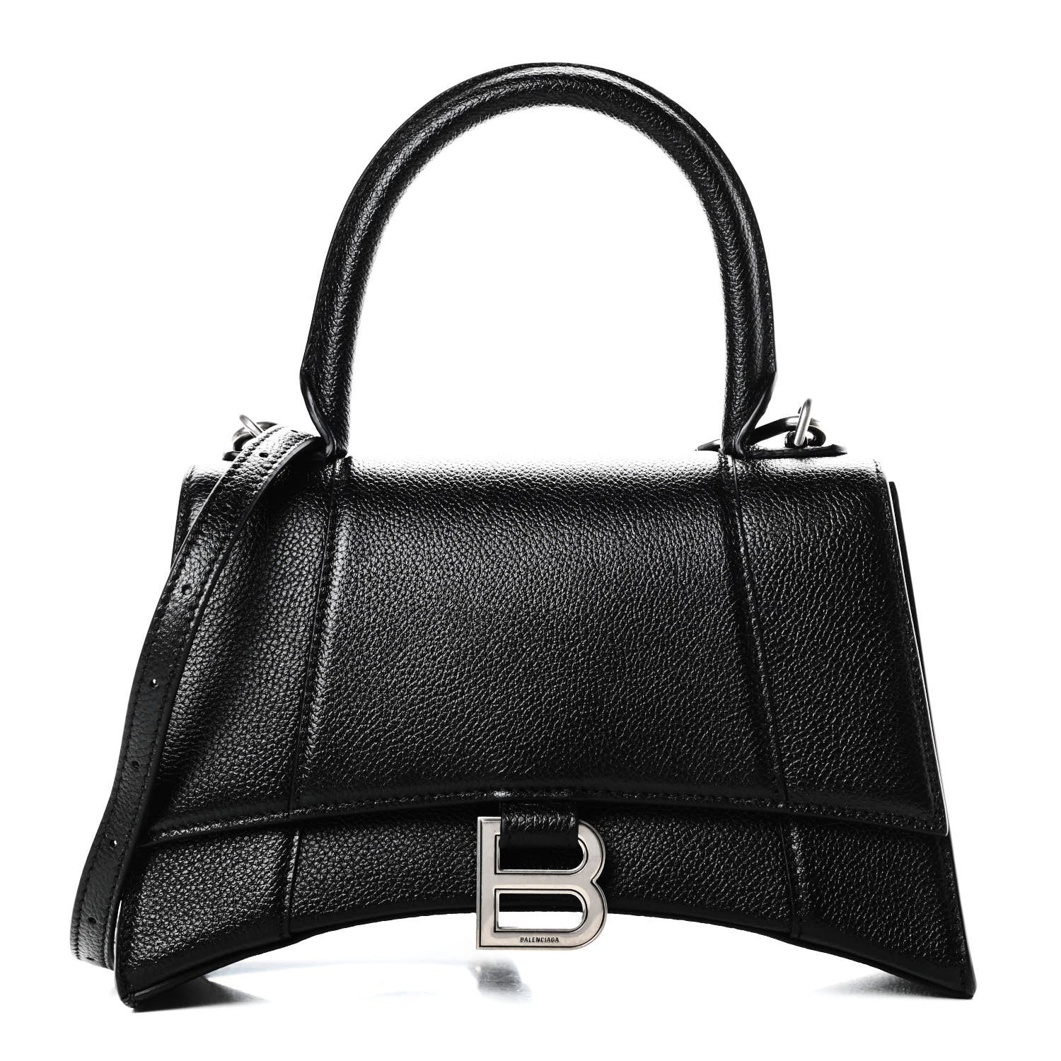 Balenciaga Grained Calfskin Small Hourglass Top Handle Bag Black 1 of 11