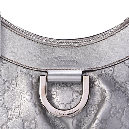 Gucci Metallic Guccissima Medium D Gold Hobo Silver 8 of 13