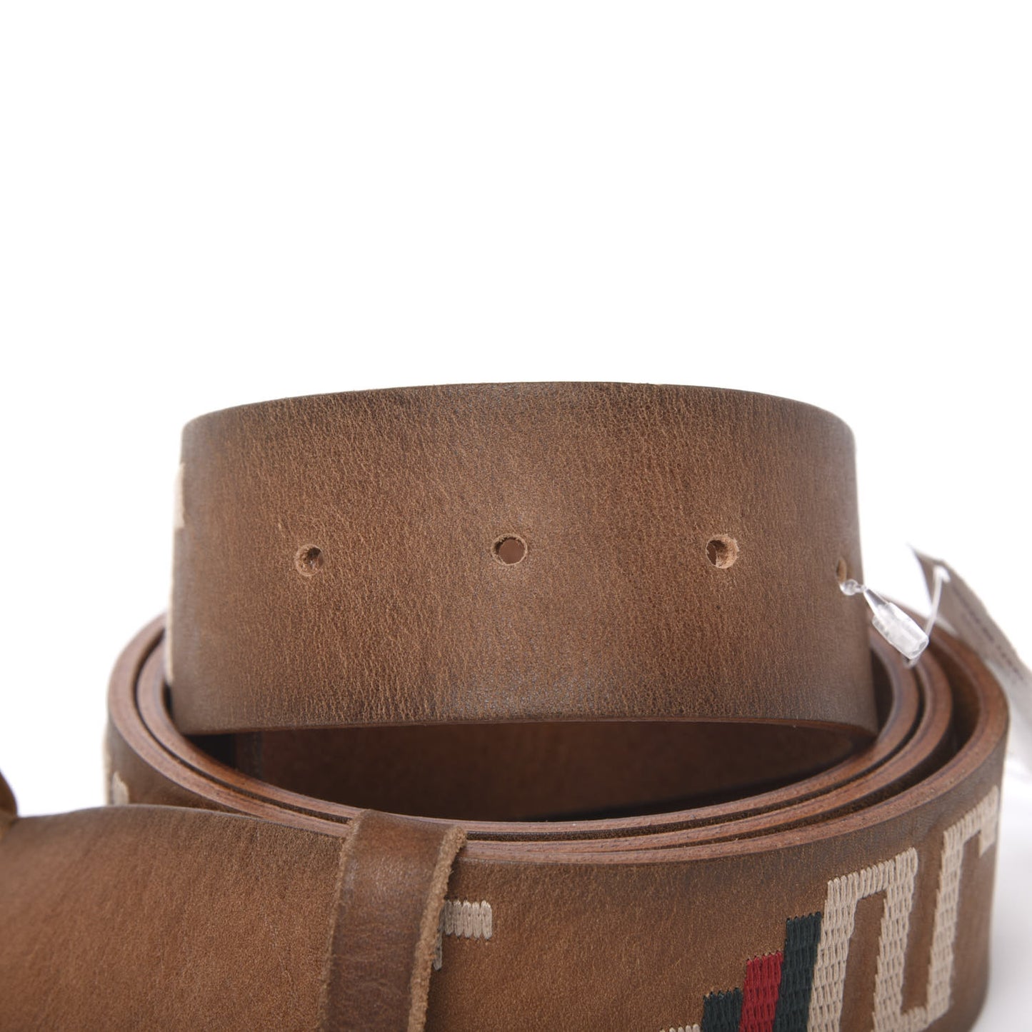 Faded Calfskin L'Aveugle Par Amour Embroidered Double G 40mm Belt 115 46 Cuir
