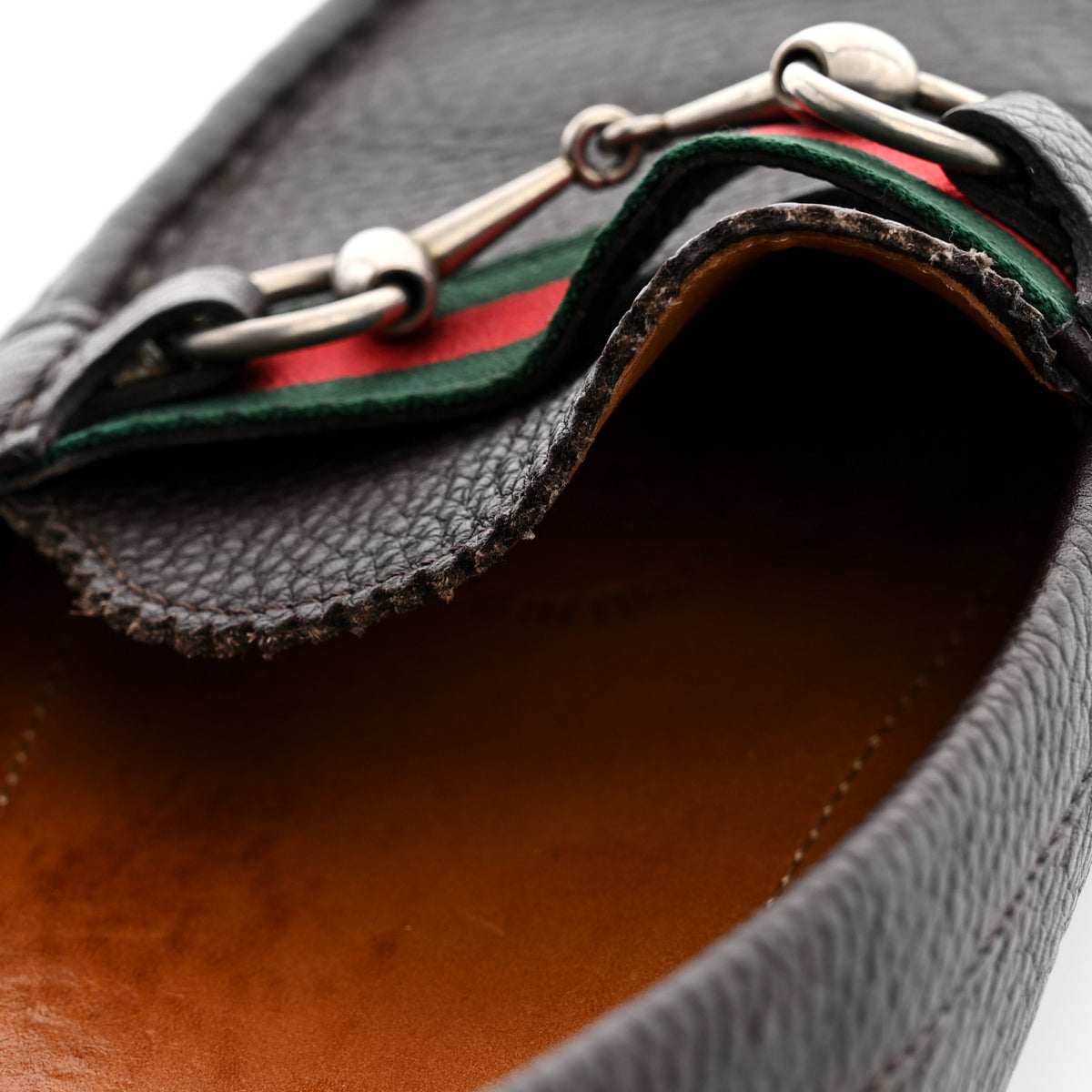 Gucci Road Calfskin Web Mens Horsebit Driver Loafers 10.5 Cocoa 11 of 11
