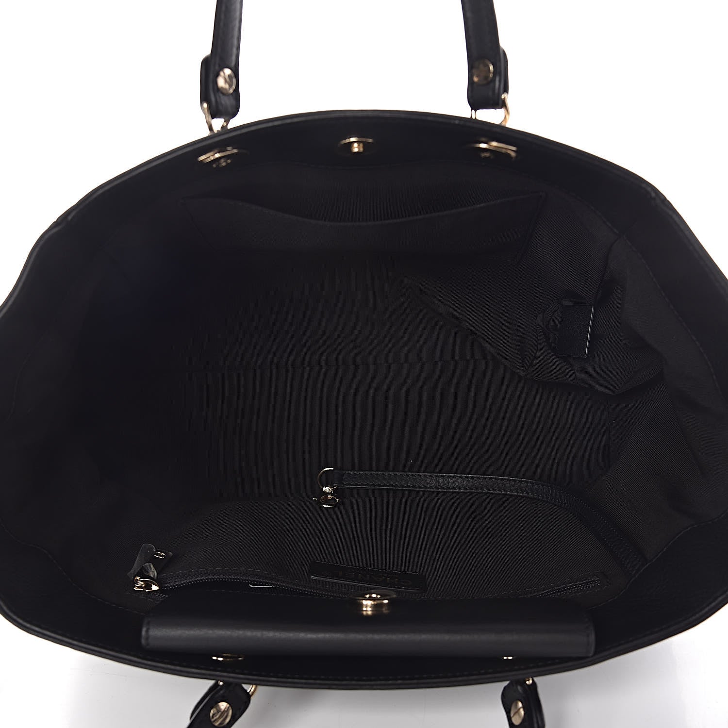 Chanel Bullskin Stitched Small Shopping Tote Black 5 of 11