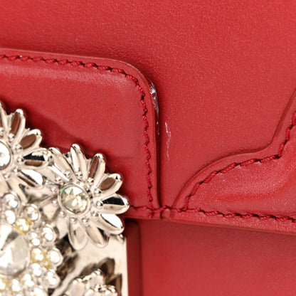 Alexander McQueen Calfskin Crystal Chain Flower Satchel Red 11 of 12