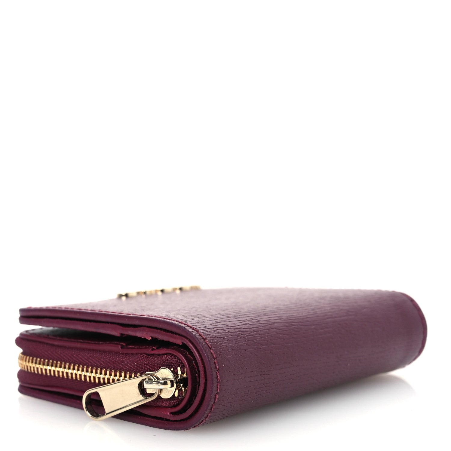 Gucci Textured Calfskin Script Logo Mini Wallet Rosso Ancora 4 of 12