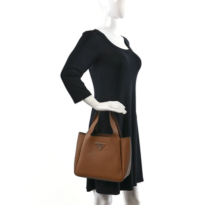 Prada Vitello Daino Soft Medium Dynamique Tote Caramel 2 of 7