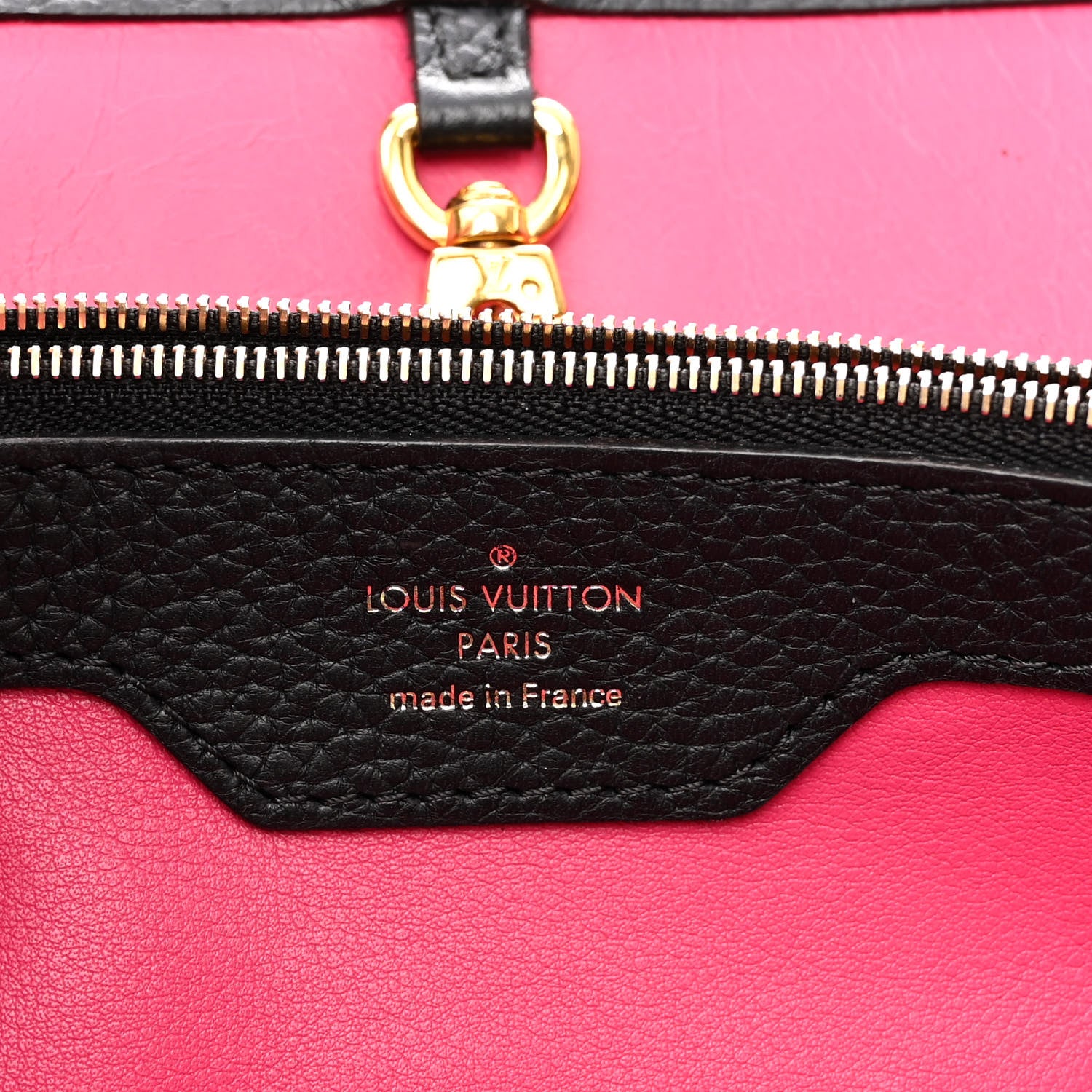Louis Vuitton Taurillon Capucines MM Black Fuchsia 7 of 16