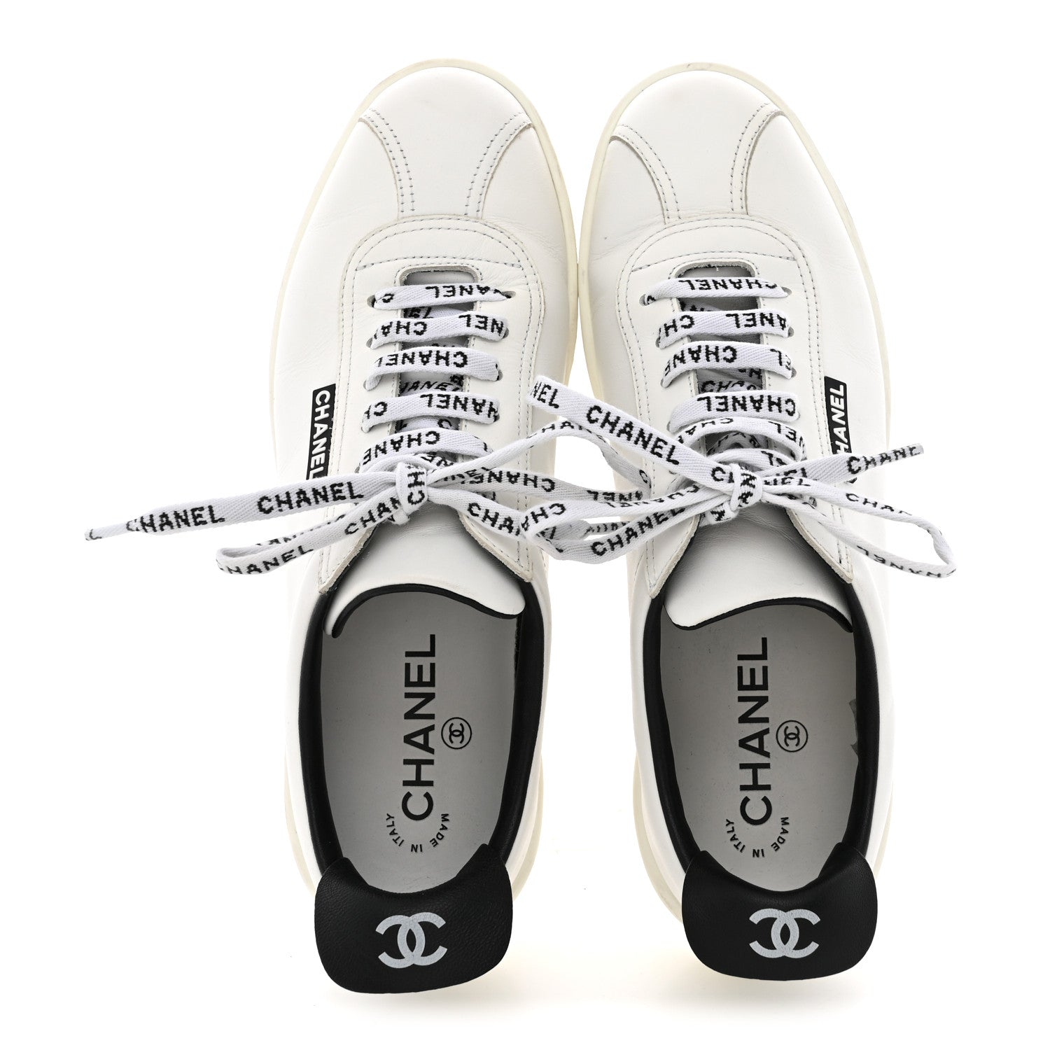 Chanel Calfskin CC Womens Sneakers 38.5 White 39.5 White 2 of 12