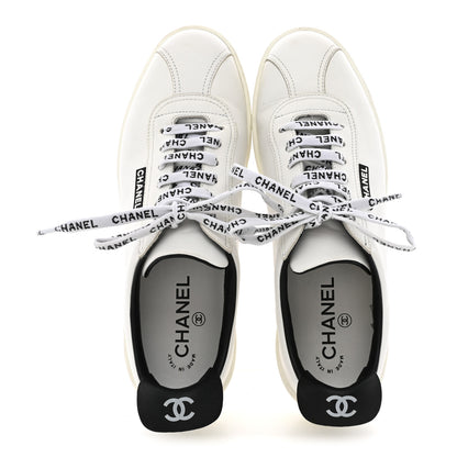 Chanel Calfskin CC Womens Sneakers 38.5 White 39.5 White 2 of 12
