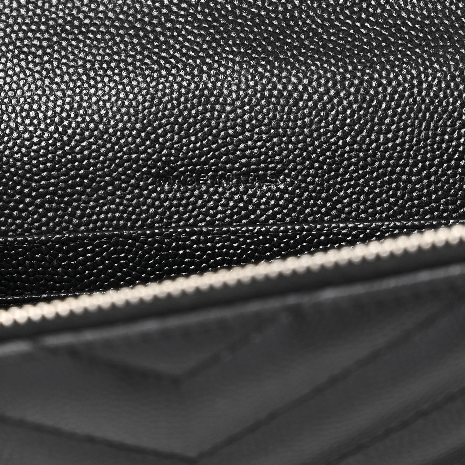 Saint Laurent Grain De Poudre Matelasse Chevron Monogram Envelope Chain Wallet Black 7 of 10