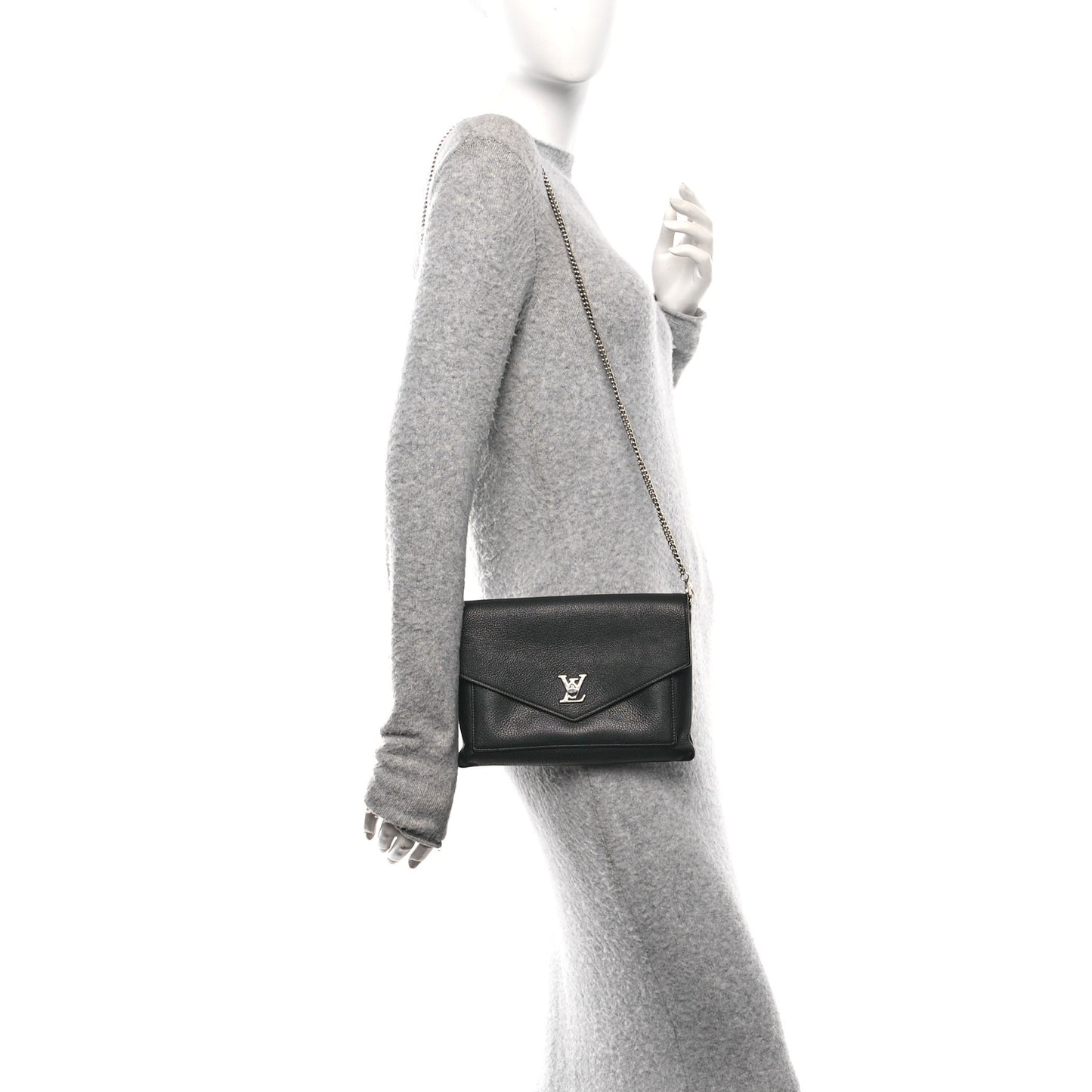Soft Calfskin My Lockme Chain Pochette Black