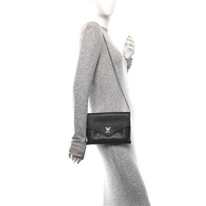 Louis Vuitton Soft Calfskin My Lockme Chain Pochette Black 2 of 10