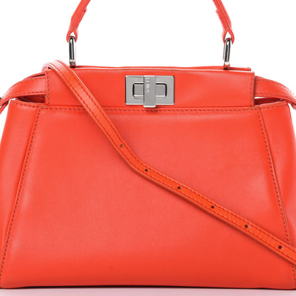 Fendi Nappa Mini Peekaboo Iconic Satchel Papavero 9 of 14