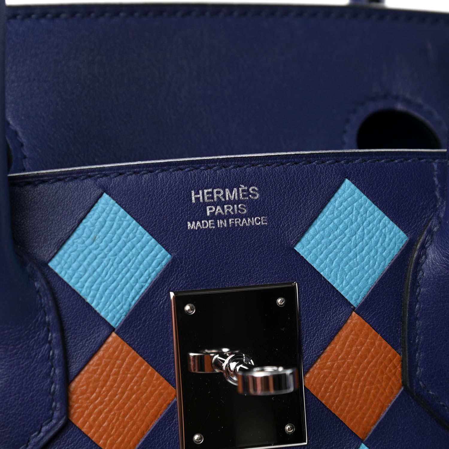 Hermes Swift Epsom Tressage Birkin 30 Bleu Encre Bleu Du Nord Gold 6 of 10