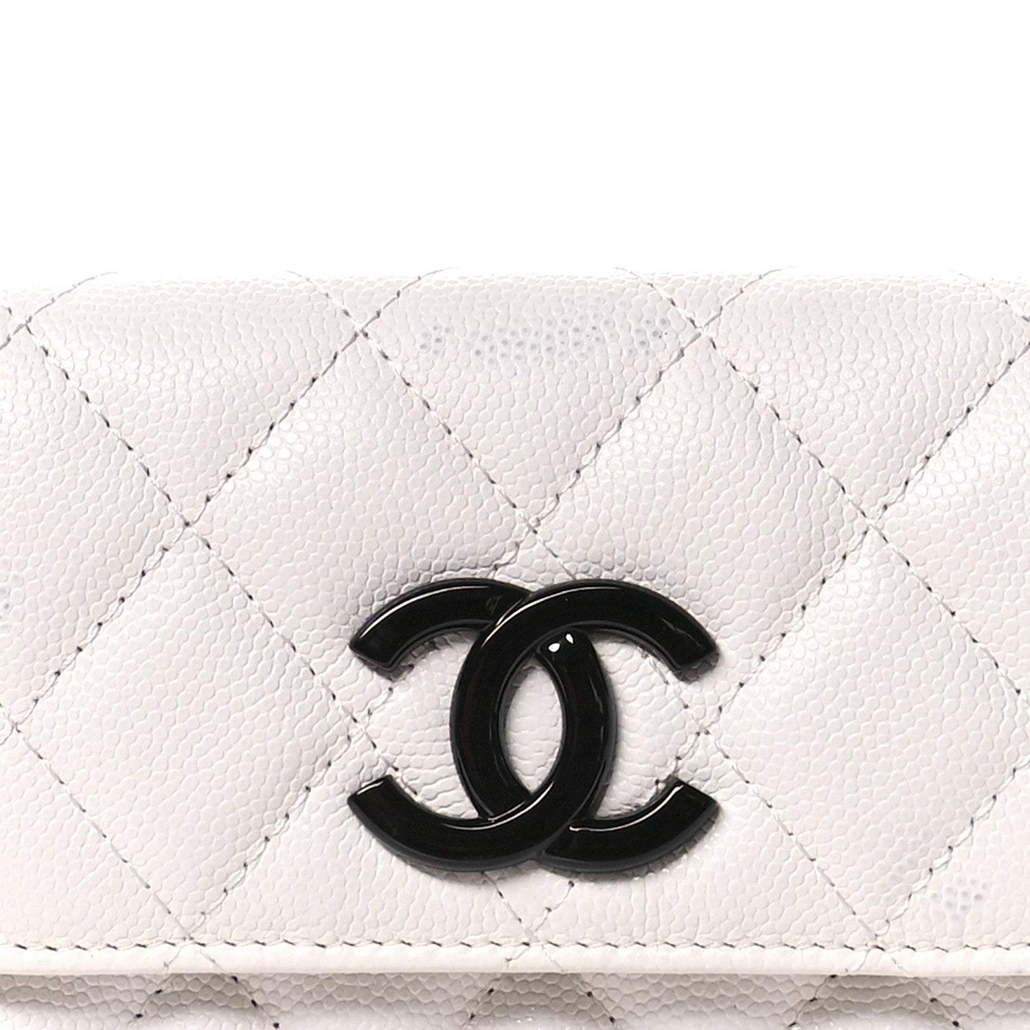 Chanel Caviar Quilted My Everything Belt Flap Card Holder White 9 of 11