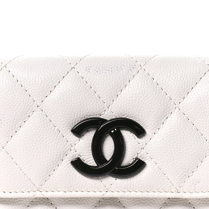 Chanel Caviar Quilted My Everything Belt Flap Card Holder White 9 of 11