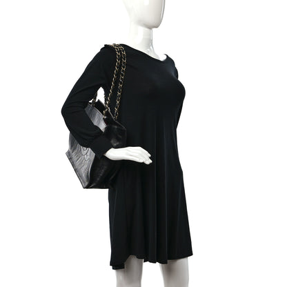 Chanel Shiny Aged Calfskin Shopping Bag Black 2 of 10