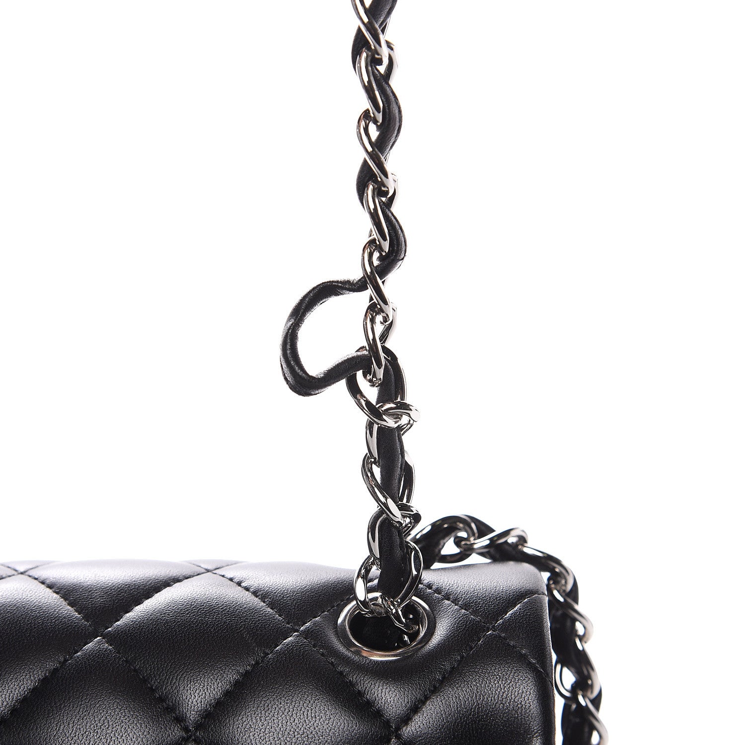 Chanel Lambskin Quilted Jumbo Double Flap Black 8 of 12