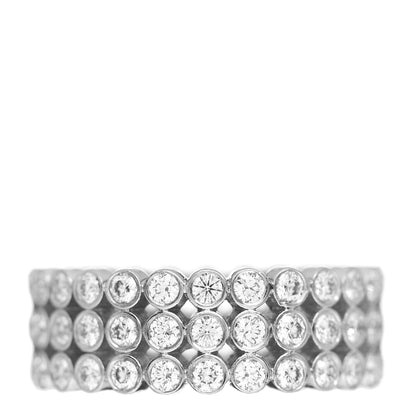 Tiffany Platinum Diamond Jazz Three-Row Band Ring 51 5.75 1 of 5