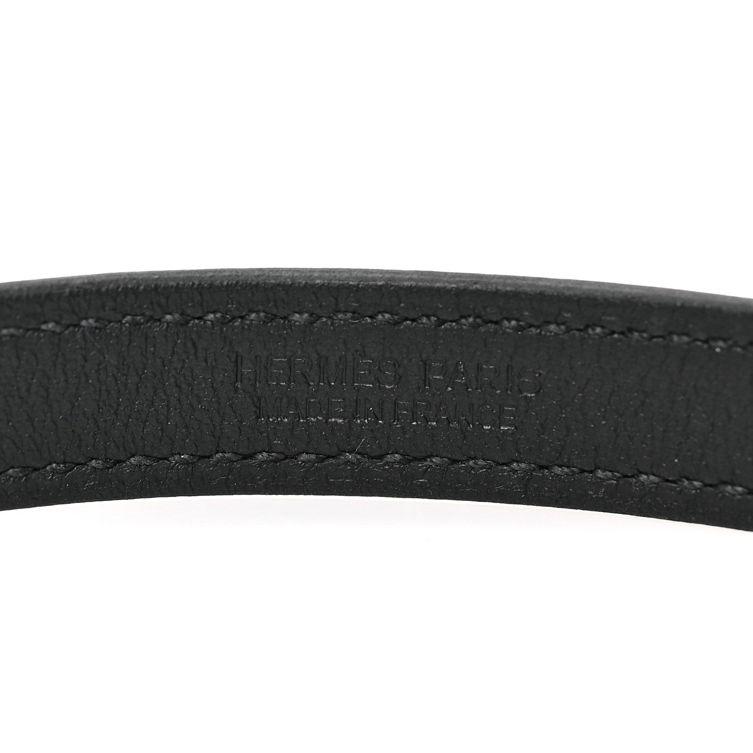 Hermes Tadelakt Palladium Mens Camden Double Tour Chain Bracelet Black 4 of 5
