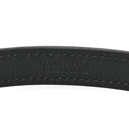 Hermes Tadelakt Palladium Mens Camden Double Tour Chain Bracelet Black 4 of 5