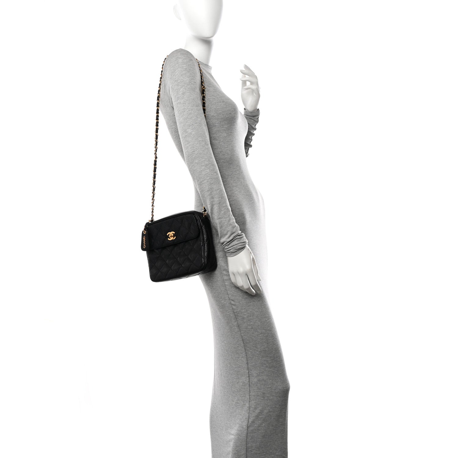 Chanel Caviar Quilted Flap Camera Case Black 2 of 13
