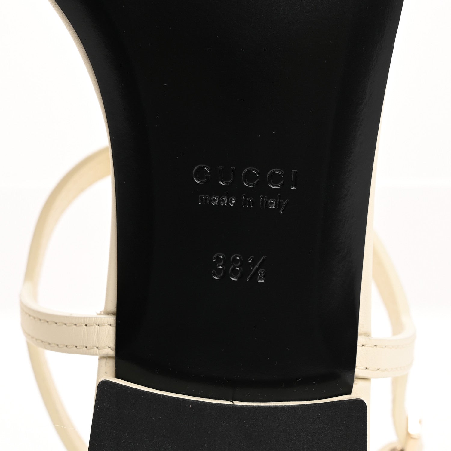 Gucci Sierra Calfskin Signoria Thong Sandals 38.5 New Ivoire 8 of 9