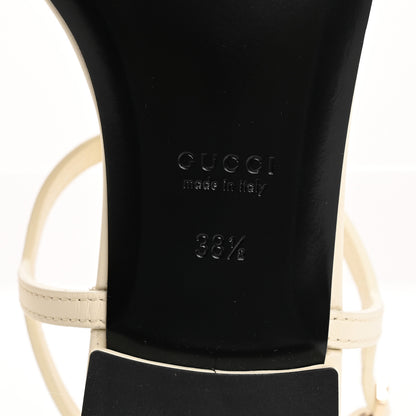 Gucci Sierra Calfskin Signoria Thong Sandals 38.5 New Ivoire 8 of 9