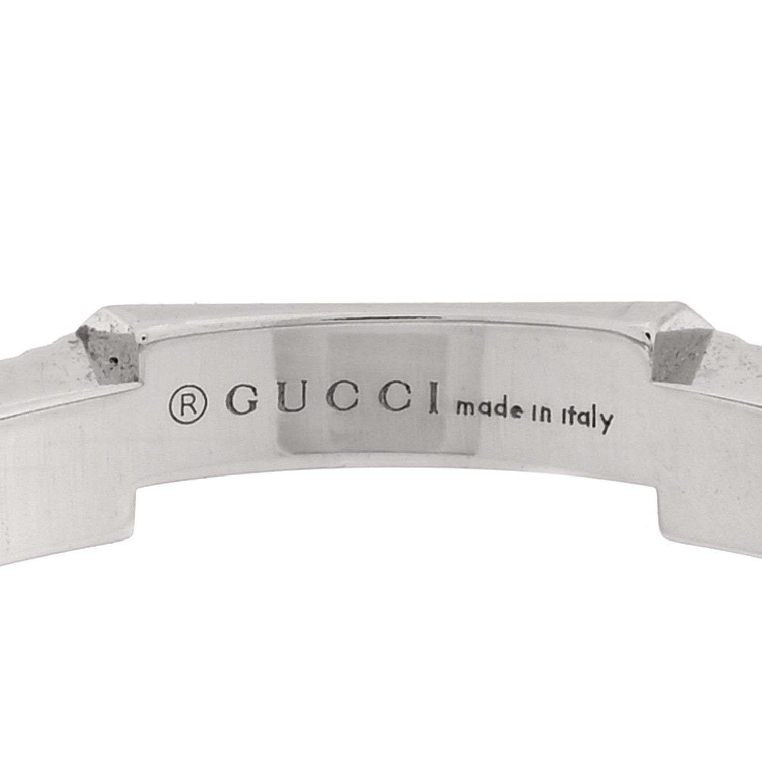 Gucci 18K White Gold Diamond Pink Tourmaline Link to Love Ring 55 7.25 4 of 4