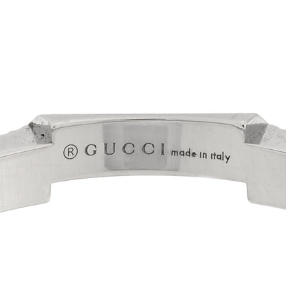 Gucci 18K White Gold Diamond Pink Tourmaline Link to Love Ring 55 7.25 4 of 4