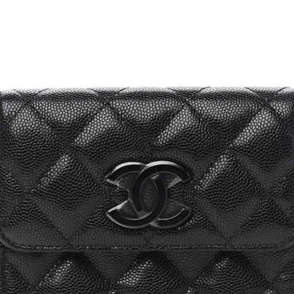 Chanel Caviar Quilted My Everything Belt Flap Card Holder Black 11 of 12