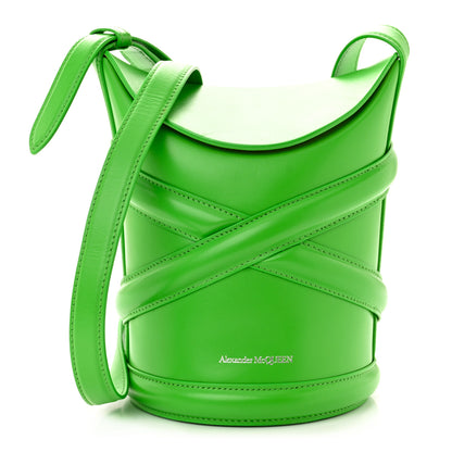 Alexander McQueen Calfskin Mini Curve Bucket Bag Acid Green 1 of 10