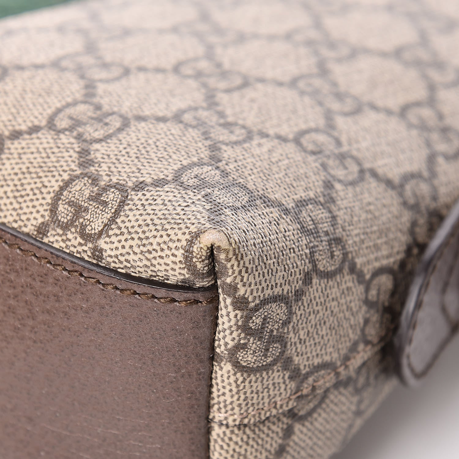 Gucci GG Supreme Monogram Textured Dollar Calfskin Web Small Ophidia Dome Shoulder Bag Beige Ebony New Acero 10 of 13