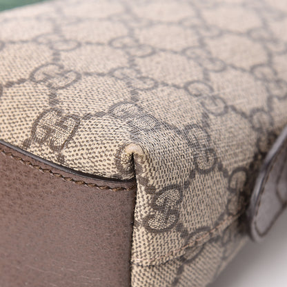 Gucci GG Supreme Monogram Textured Dollar Calfskin Web Small Ophidia Dome Shoulder Bag Beige Ebony New Acero 10 of 13