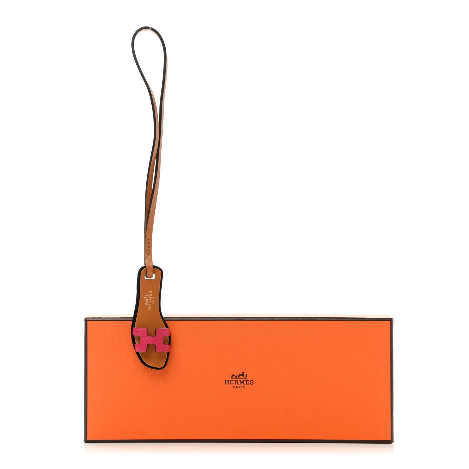 Hermes Epsom Butler Calfskin Hunter Oran Nano Bag Charm Rose Texas 4 of 4