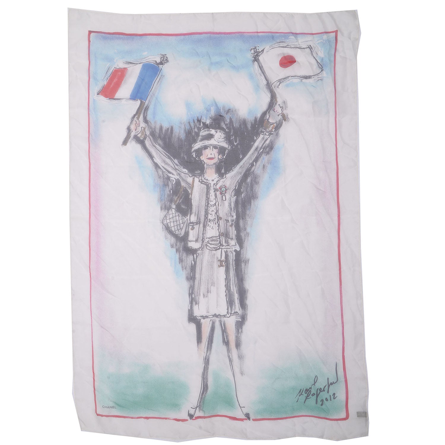 Chanel Silk Chiffon Coco Scarf 3 of 7