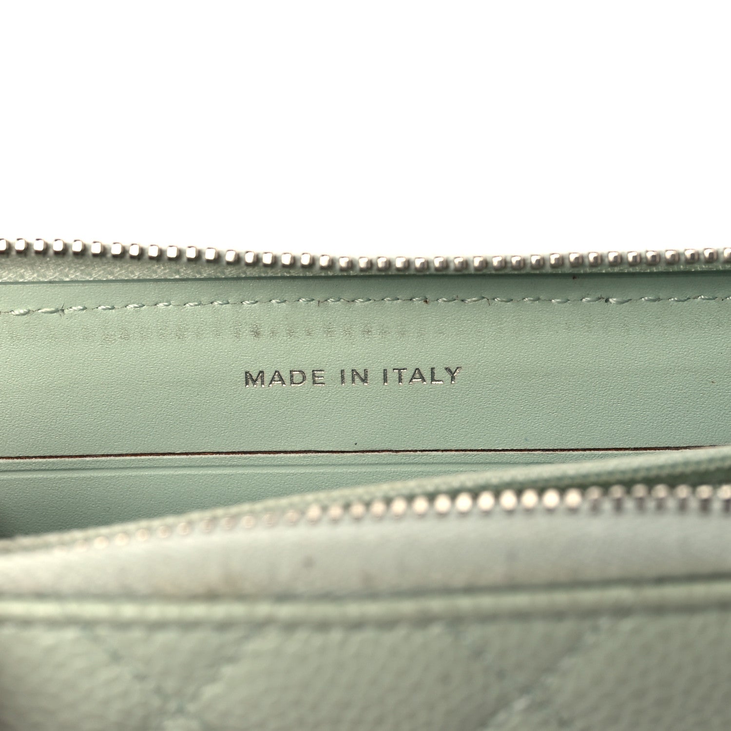 Chanel Caviar Quilted Small Zip Around Wallet Light Green 7 of 9